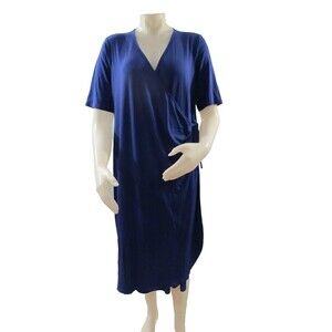 NWT Sonoma Goods For Life Maternity Dress XL Blue Knit Wrap Style Comfortable